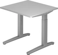HAMMERBACHER Schreibtisch Schreibtisch C-Fu&szlig; 80x80cm Grau/Silber