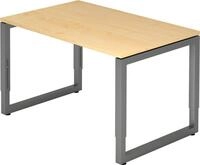 HAMMERBACHER Schreibtisch Schreibtisch O-Fu&szlig; eckig 120x80cm Ahorn/Graphit