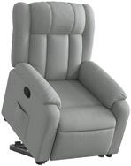 vidaXL Sessel Relaxsessel mit Aufstehhilfe Hellgrau Stoff (1-St)