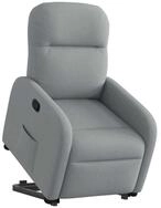 vidaXL Sessel Relaxsessel mit Aufstehhilfe Hellgrau Stoff (1-St)