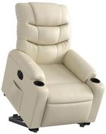 vidaXL Sessel Relaxsessel mit Aufstehhilfe Elektrisch Creme Kunstleder (1-St)