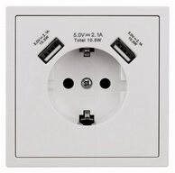 DIW Schalter SHALLOW-Weiss Komponenten ESH-361 Steckdose + 2xUS