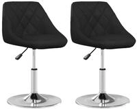 vidaXL Esszimmerstuhl Esszimmerst&uuml;hle 2 Stk. Schwarz Kunstleder (2 St)