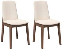 vidaXL Esszimmerstuhl Esszimmerst&uuml;hle mit Kissen 2 Stk. Braun Massivholz...