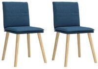 vidaXL Esszimmerstuhl Esszimmerst&uuml;hle 2 Stk. Blau Stoff (2 St)