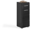 xonox.home Stauraumschrank Linus Schwarz Nachbildung Hochglanz Melamin Modern