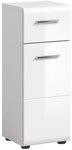 xonox.home Stauraumschrank Wei&szlig; Hochglanz Melamin Modern 30x80x30 cm