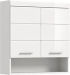 xonox.home H&auml;ngeschrank Wei&szlig; Hochglanz Melamin Modern 74x79x24 cm
