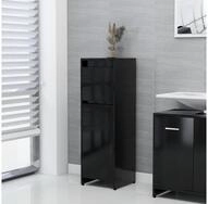 vidaXL Badezimmer-Set NA Badezimmerschrank Schwarz 30x30x95 cm Spanplatte