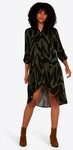 Apricot Minikleid mit Zebramuster asymmetrisch