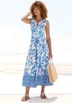 LASCANA Maxikleid mit Blumenprint und kurzer Knopfleiste Elegantes Sommerkleid aus