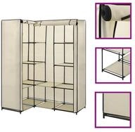 vidaXL Stoffschrank Eckkleiderschrank Creme 130 x 87 x 169 cm (1-St)