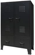 vidaXL Spind NA Kleiderschrank Spind Metall Industrie-Stil 67x35x107 cm Schwarz