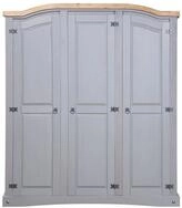 vidaXL Kleiderschrank NA Kleiderschrank Mexiko-Stil Kiefer Corona 3 T&uuml;ren Grau