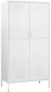 vidaXL Kleiderschrank Mehrzweckschrank Wei&szlig; 90x50x180 cm Stahl