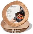 FACKELMANN Backpapier f&uuml;r Hei&szlig;luftfritteuse, Rundpapier, Frittieren ohne Kleben