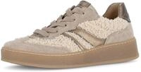 Plateausneaker GABOR "FLORENZ", Damen, Gr. 35, beige (hellbeige, fango), Glattleder,
