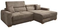 Jockenh&ouml;fer Gruppe Ecksofa SLIDER, Taupe, Cordbezug, Kopfteilverstellung,