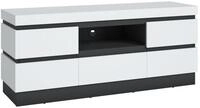Meble W&oacute;jcik Lowboard 2 T&uuml;ren, 1 Schub, 1 Fach, Alpinwei&szlig; / Anthrazit -