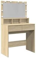 vidaXL Schminktisch Schminktisch mit LED-Beleuchtung Sonoma-Eiche 80x41x134,5 cm