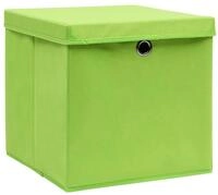 vidaXL Aufbewahrungsbox, Ordnungsboxen mit Deckeln 10 Stk. 28x28x28 cm Gr&uuml;n
