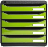 EXACOMPTA Schubladenbox Schubladenbox Big Box Plus 5 offene Schubladen gr&uuml;n...