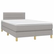 vidaXL Boxspringbett, Boxbett mit Matratze Hellgrau 120x190 cm Stoff