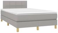 vidaXL Boxspringbett, Boxbett mit Matratze Hellgrau 120x190 cm Stoff