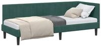 vidaXL Bett Eckbettgestell mit Kopfteil Dunkelgr&uuml;n 80 cm x 200 cm Samt (1-tlg)