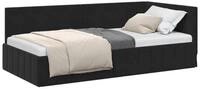 vidaXL Bett Eckbettgestell mit Kopfteil Schwarz 90 cm x 190 cm Samt (1-tlg)