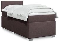 vidaXL Boxspringbett, Boxspringbett mit Matratze Dunkelbraun 90x190 cm Stoff