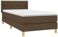 vidaXL Bett Boxspringbett mit Matratze Dunkelbraun 90x190 cm Stoff