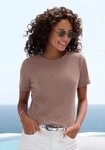 Vivance by Lascana Kurzarmshirt aus leichtem Feinstrick mit Ajourmuster