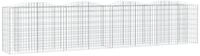vidaXL Hochbeet, Gabionen-Hochbeet mit Hochbogen 400x50x100 cm Verzinktes Eisen