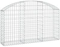 vidaXL Gabionenzaun, Gabione mit Hochbogen 150x30x80/100 cm Verzinktes Eisen