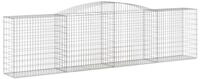 vidaXL Gabionenzaun, Gabionen mit Hochbogen 2 Stk. 400x50x100/120cm Verzinktes...