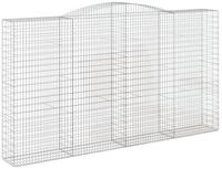 vidaXL Blumentopf Gabionen mit Hochbogen 2 Stk. 400x50x220/240cm Verzinktes...