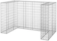 vidaXL M&uuml;lltonnenbox Gabionenwand f&uuml;r M&uuml;lltonnen Verzinkter Stahl...