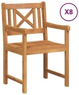 vidaXL Gartenstuhl Gartenst&uuml;hle 8 pcs Natur Massives nholz (8 St)