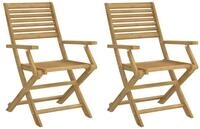 vidaXL Gartenstuhl Klappst&uuml;hle, 2 St&uuml;ck, 54,5 x 61,5 x 86,5 cm, Massivholz (2...