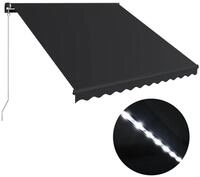 vidaXL Markise Sonnenschutz Manuell Einziehbar mit LED 350x250 cm Anthrazit