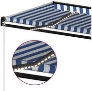 vidaXL Markise 350 x 250 cm Gelenkarmmarkise Einziehbar mit LED 350x250 cm Blau...