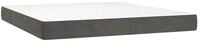 Boxspringmatratze Taschenfederkernmatratze Mittel Dunkelgrau 160x220x20 cm Samt,