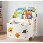 SONGMICS Spielzeugtruhe B&uuml;cherregal f&uuml;r Kinder, Kinderregal, mit Kippschutz,...