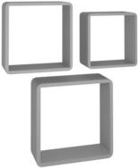 vidaXL Regal W&uuml;rfelregale 3 Stk. Grau MDF, 3-tlg. grau