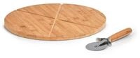 Zeller Present Pizzaschneidebrett, Bambus, Metall, (Set, 2-St), inkl. Pizzaschneider