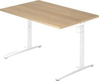 HAMMERBACHER Schreibtisch Schreibtisch C-Fu&szlig; 120x80cm Eiche/Wei&szlig;