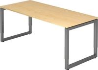 HAMMERBACHER Schreibtisch Schreibtisch O-Fu&szlig; eckig 180x80cm Ahorn/Graphit