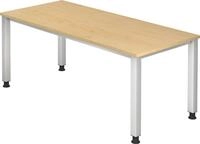 HAMMERBACHER Schreibtisch Schreibtisch 4-Fu&szlig; eckig 180x80cm Ahorn/Silber