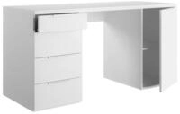 Composad Schreibtisch ESPRESSO, 1 T&uuml;r, 4 Schubladen, Wei&szlig; Hochglanz, B 146 x H 76 x